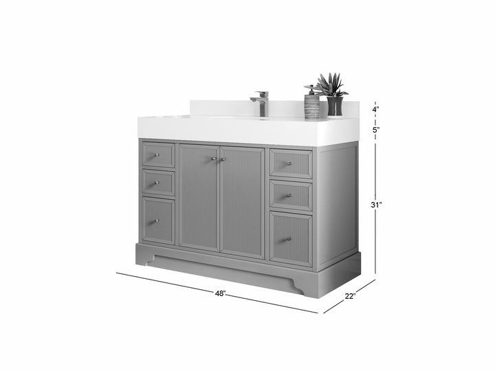 Manhattan 48 in. W x 22 in. D Single Sink Bathroom Vanity - photo 5