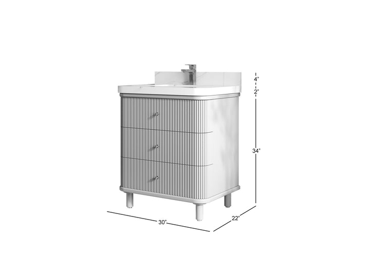 Miami 30 in. W x 22 in. D Single Sink Bathroom Vanity - photo 5