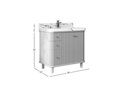 Miami 36 in. W x 22 in. D Center Sink Bathroom Vanity - photo 5