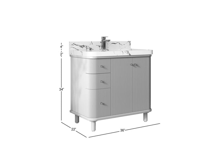 Miami 36 in. W x 22 in. D Center Sink Bathroom Vanity - photo 5
