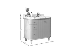 Miami 36 in. W x 22 in. D Right Offset Sink Bathroom Vanity - photo 5