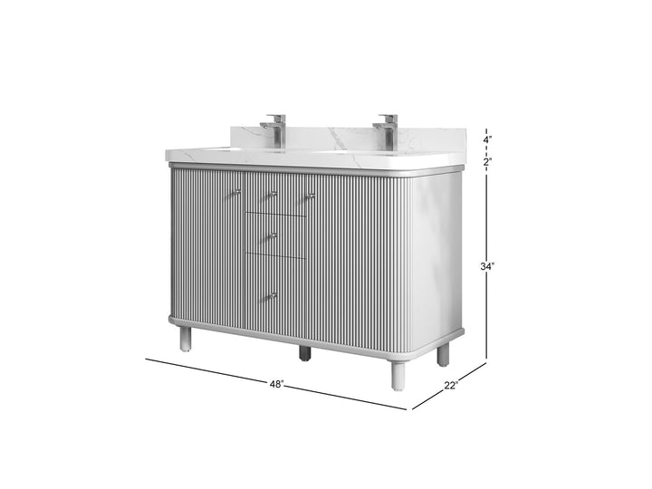 Miami 48 in. W x 22 in. D Double Sink Bathroom Vanity - photo 5