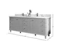 Miami 84 in. W x 22 in. D Double Sink Bathroom Vanity - photo 5