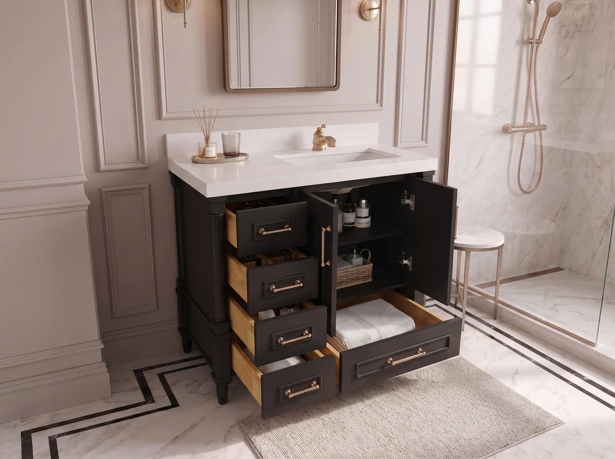 Aberdeen 36 in. W x 22 in. D Right Offset Sink Bathroom Vanity