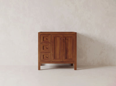 Nashville Teak Wood 36 in. W x 22 in. D Right Offset Sink Bathroom Vanity