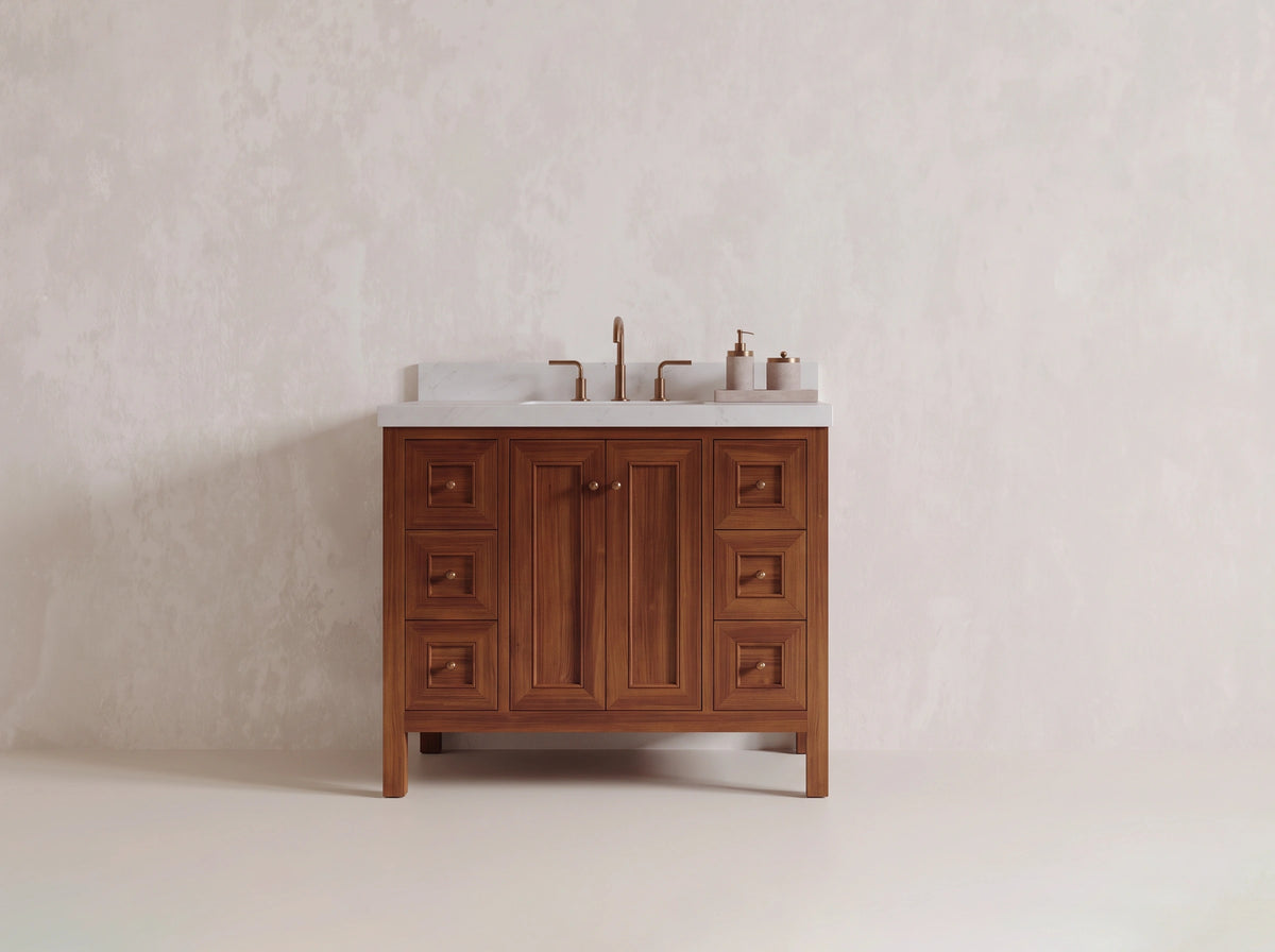Nashville Teak Wood 42 in. W x 22 in. D Single Sink Bathroom Vanity