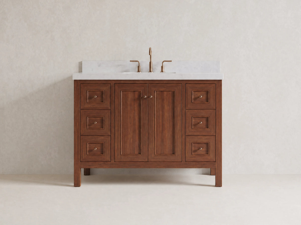 Nashville Teak Wood 48 in. W x 22 in. D Single Sink Bathroom Vanity