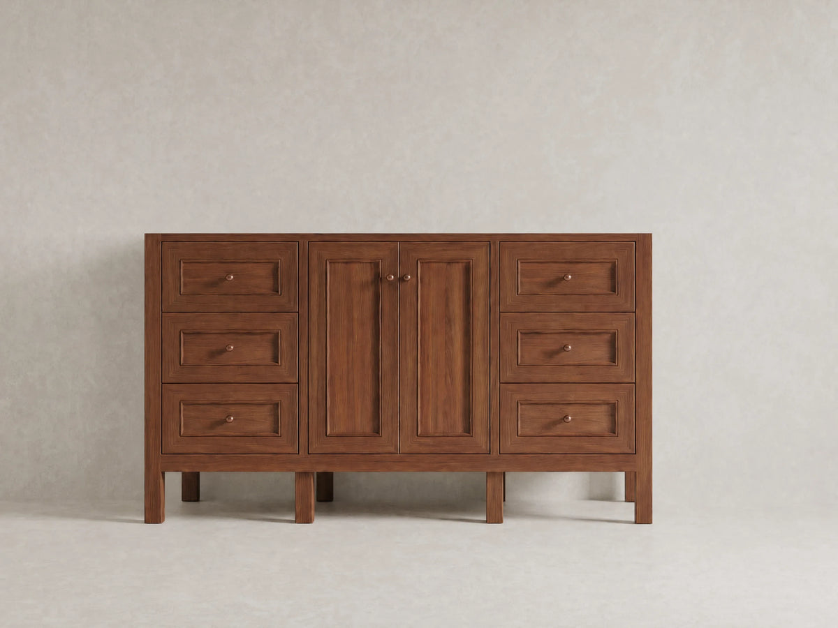 Nashville Teak Wood 60 in. W x 22 in. D Single Sink Bathroom Vanity