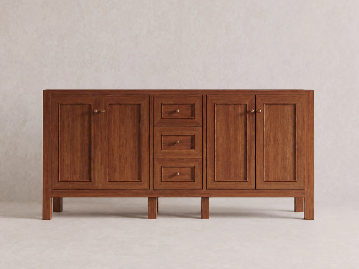 Nashville Teak Wood 72 in. W x 22 in. D Double Sink Bathroom Vanity