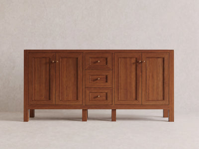 Nashville Teak Wood 72 in. W x 22 in. D Double Sink Bathroom Vanity