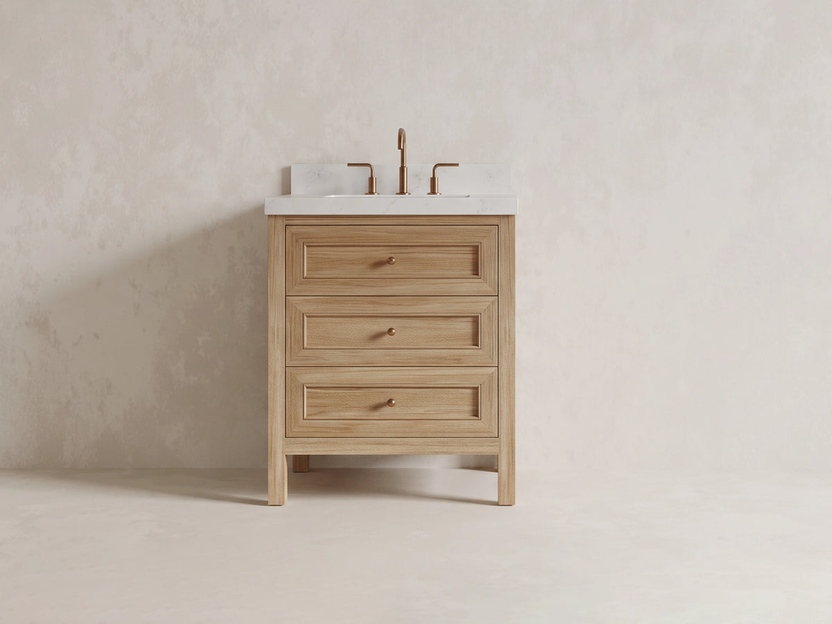 Nashville Teak Wood 30 in. W x 22 in. D Single Sink Bathroom Vanity
