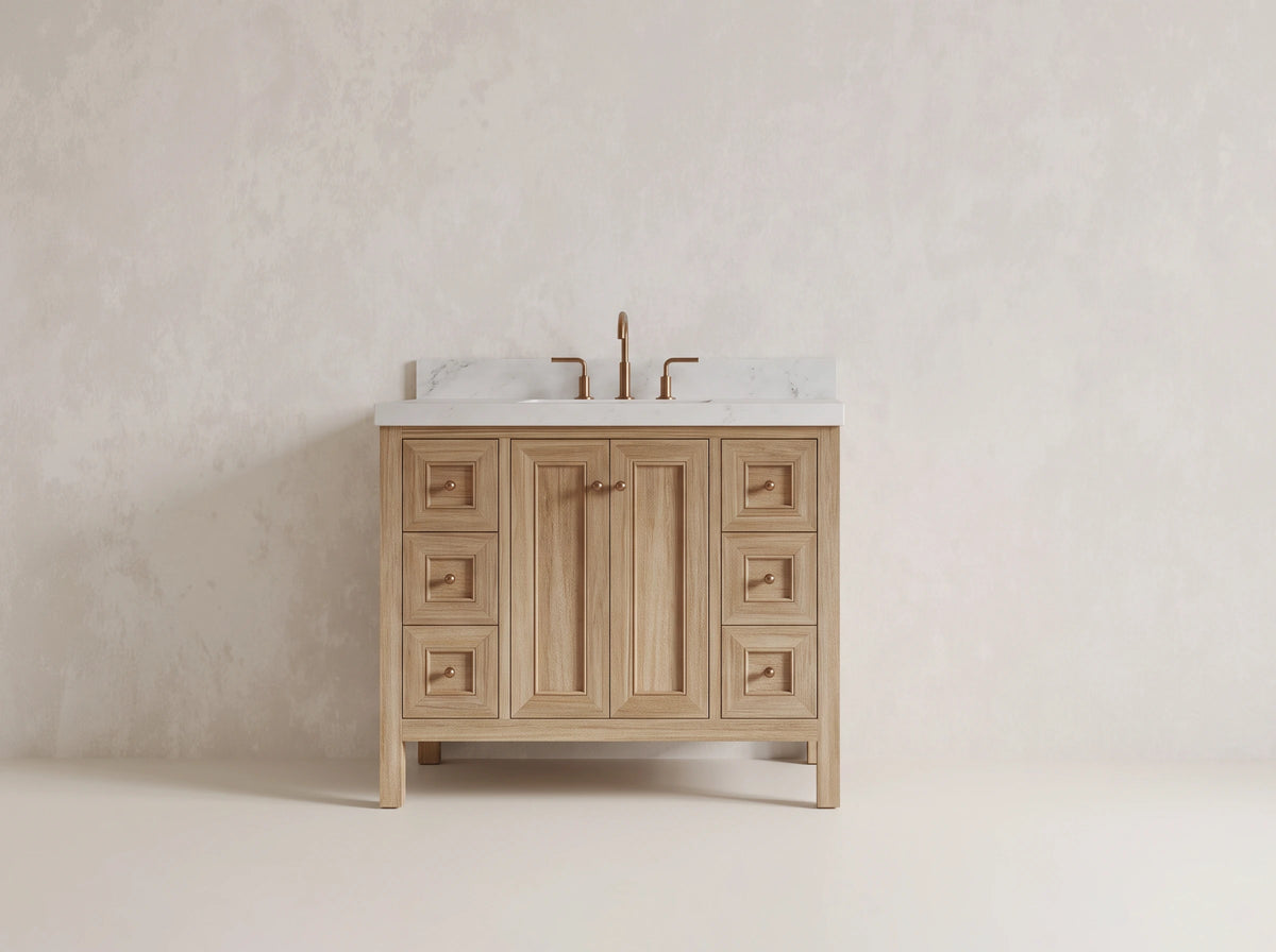 Nashville Teak Wood 42 in. W x 22 in. D Single Sink Bathroom Vanity