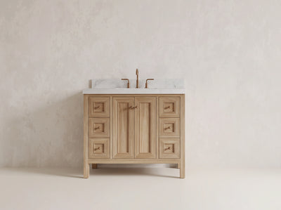 Nashville Teak Wood 42 in. W x 22 in. D Single Sink Bathroom Vanity