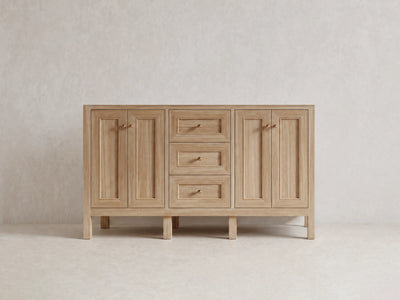 Nashville Teak Wood 60 in. W x 22 in. D Double Sink Bathroom Vanity