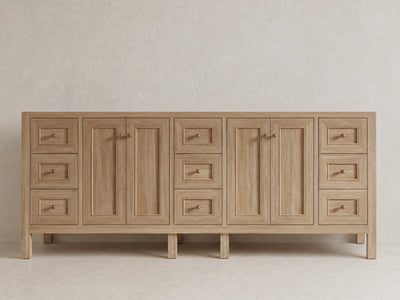 Nashville Teak Wood 84 in. W x 22 in. D Double Sink Bathroom Vanity