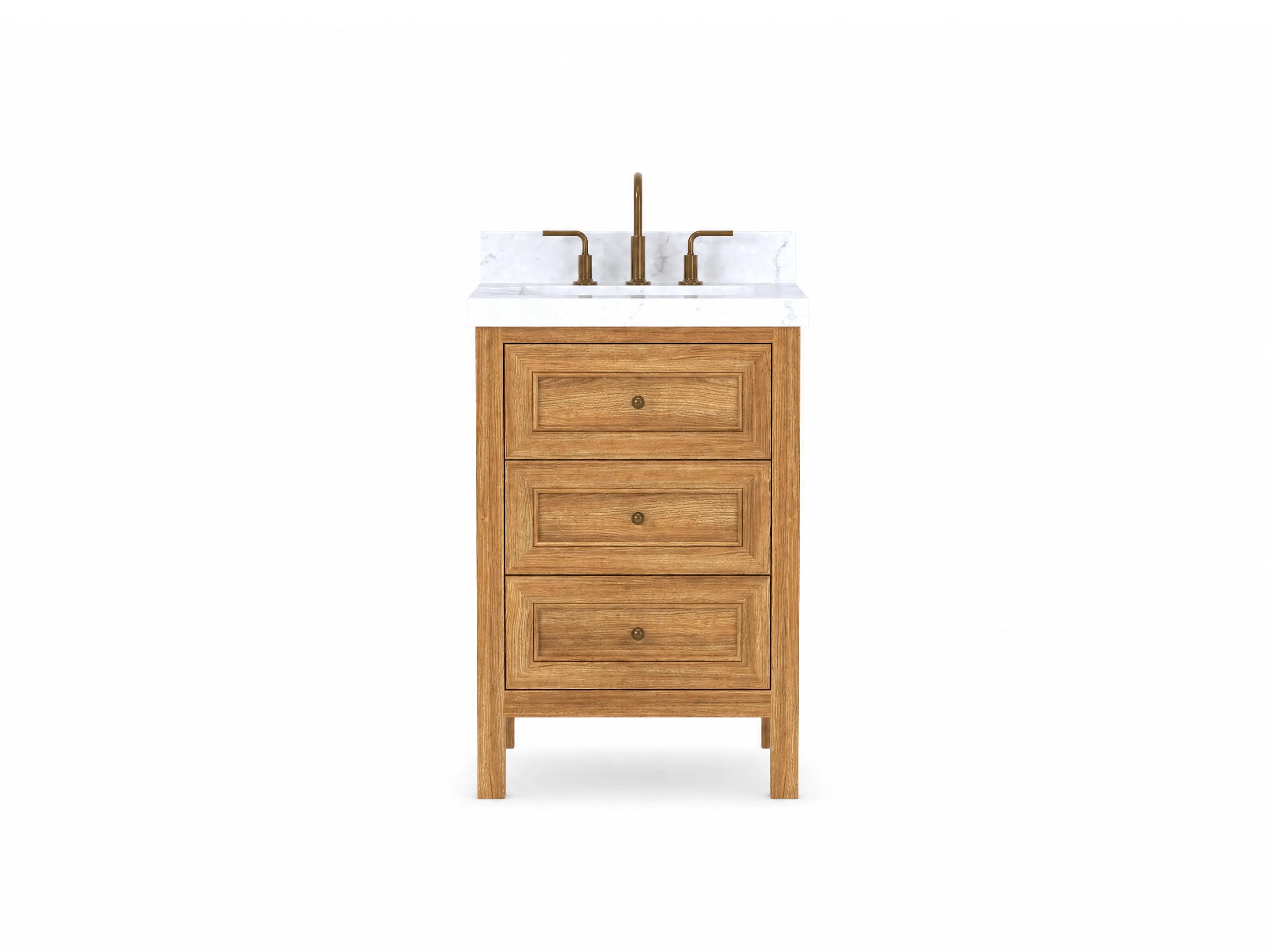 Nashville Teak Wood 24 in. W x 22 in. D Single Sink Bathroom Vanity
