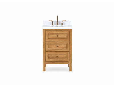 Nashville Teak Wood 24 in. W x 22 in. D Single Sink Bathroom Vanity