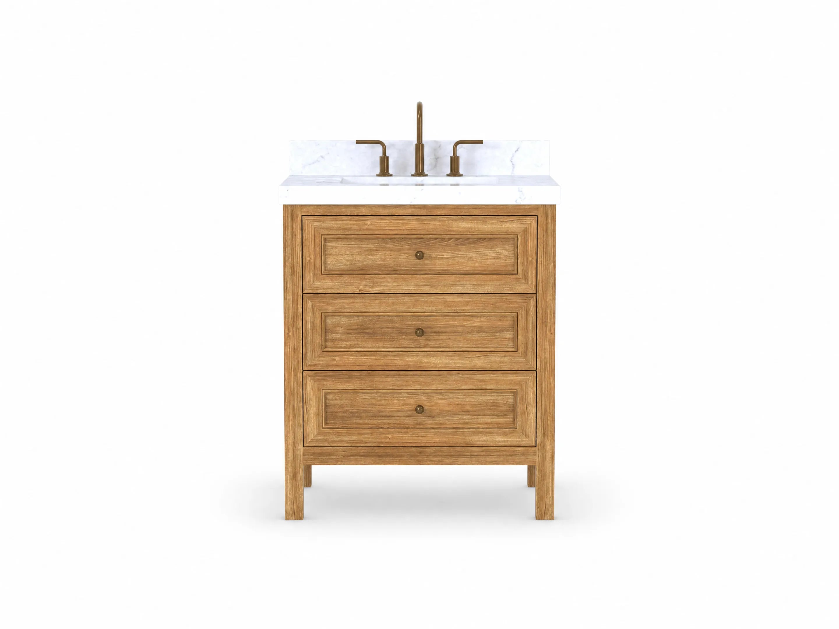 Nashville Teak Wood 30 in. W x 22 in. D Single Sink Bathroom Vanity