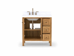 Nashville Teak Wood 36 in. W x 22 in. D Left Offset Sink Bathroom Vanity - photo 6