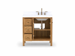 Nashville Teak Wood 36 in. W x 22 in. D Right Offset Sink Bathroom Vanity - photo 6