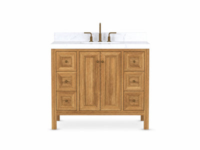Nashville Teak Wood 42 in. W x 22 in. D Single Sink Bathroom Vanity