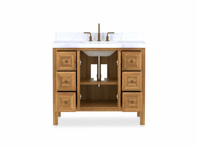 Nashville Teak Wood 42 in. W x 22 in. D Single Sink Bathroom Vanity