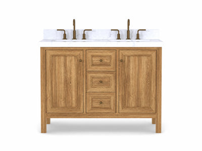 Nashville Teak Wood 48 in. W x 22 in. D Double Sink Bathroom Vanity