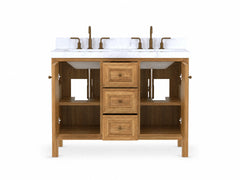 Nashville Teak Wood 48 in. W x 22 in. D Double Sink Bathroom Vanity - photo 6
