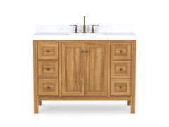 Nashville Teak Wood 48 in. W x 22 in. D Single Sink Bathroom Vanity - photo 1