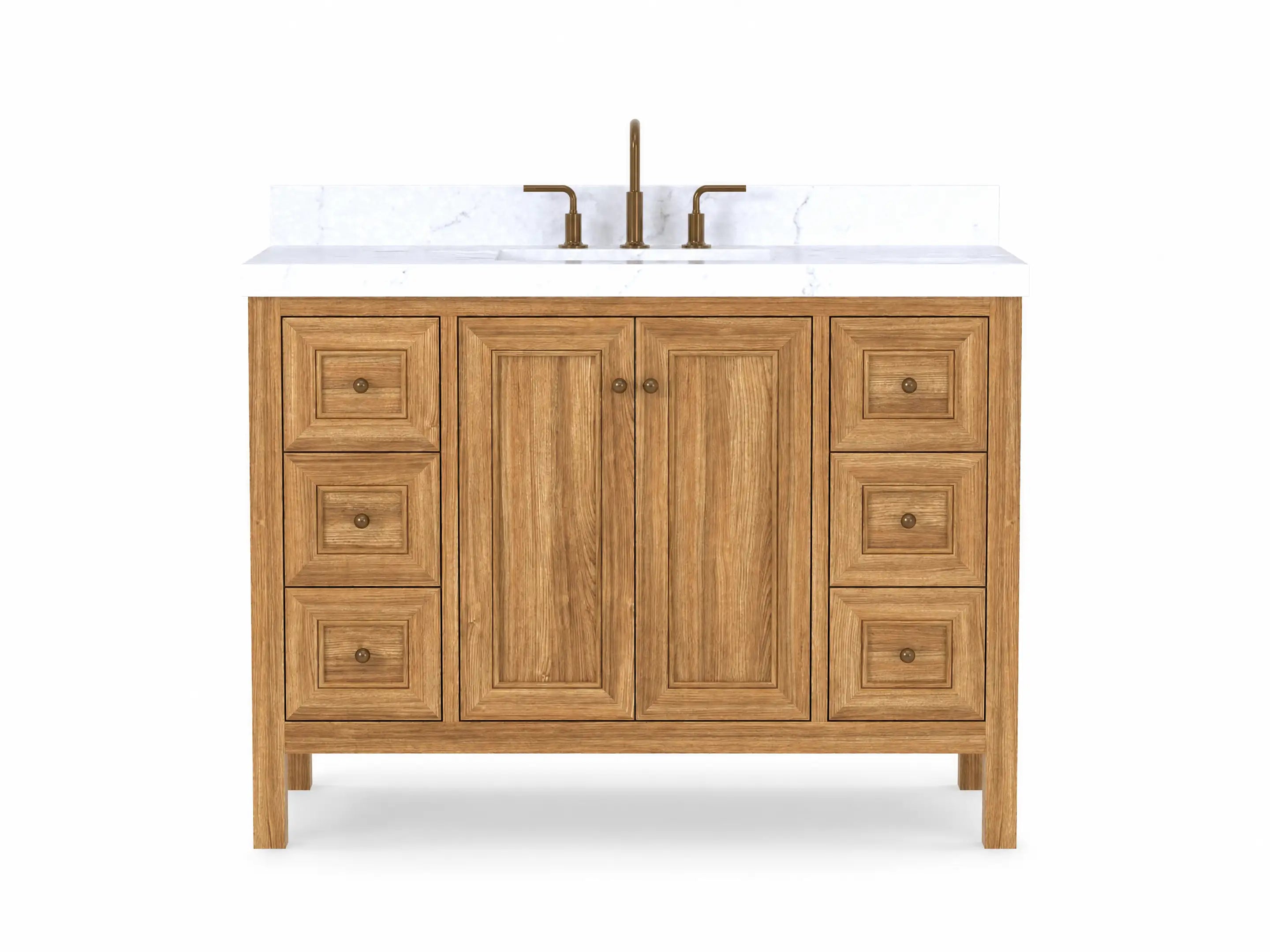 Nashville Teak Wood 48 in. W x 22 in. D Single Sink Bathroom Vanity