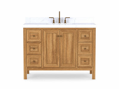 Nashville Teak Wood 48 in. W x 22 in. D Single Sink Bathroom Vanity