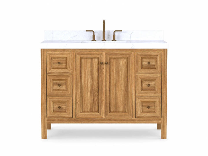 Nashville Teak Wood 48 in. W x 22 in. D Single Sink Bathroom Vanity - photo 1