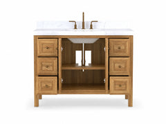 Nashville Teak Wood 48 in. W x 22 in. D Single Sink Bathroom Vanity - photo 6