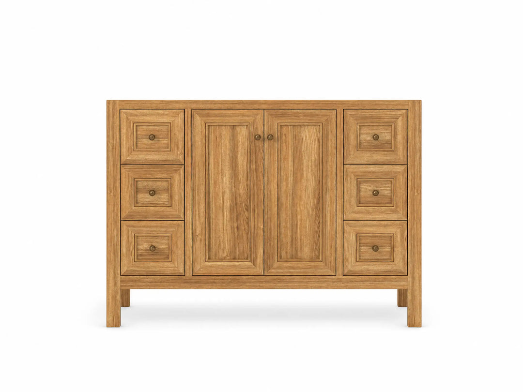 Nashville Teak Wood 48 in. W x 22 in. D Single Sink Bathroom Vanity | 
              
                Light Natural Teak
                
                  
             - NAS_TK_LNT_WHQZ_48S - photo №7