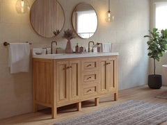 Nashville Teak Wood 60 in. W x 22 in. D Double Sink Bathroom Vanity - photo 3