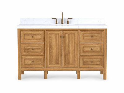Nashville Teak Wood 60 in. W x 22 in. D Single Sink Bathroom Vanity