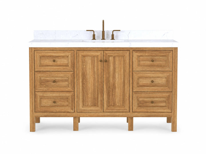 Nashville Teak Wood 60 in. W x 22 in. D Single Sink Bathroom Vanity - photo 1