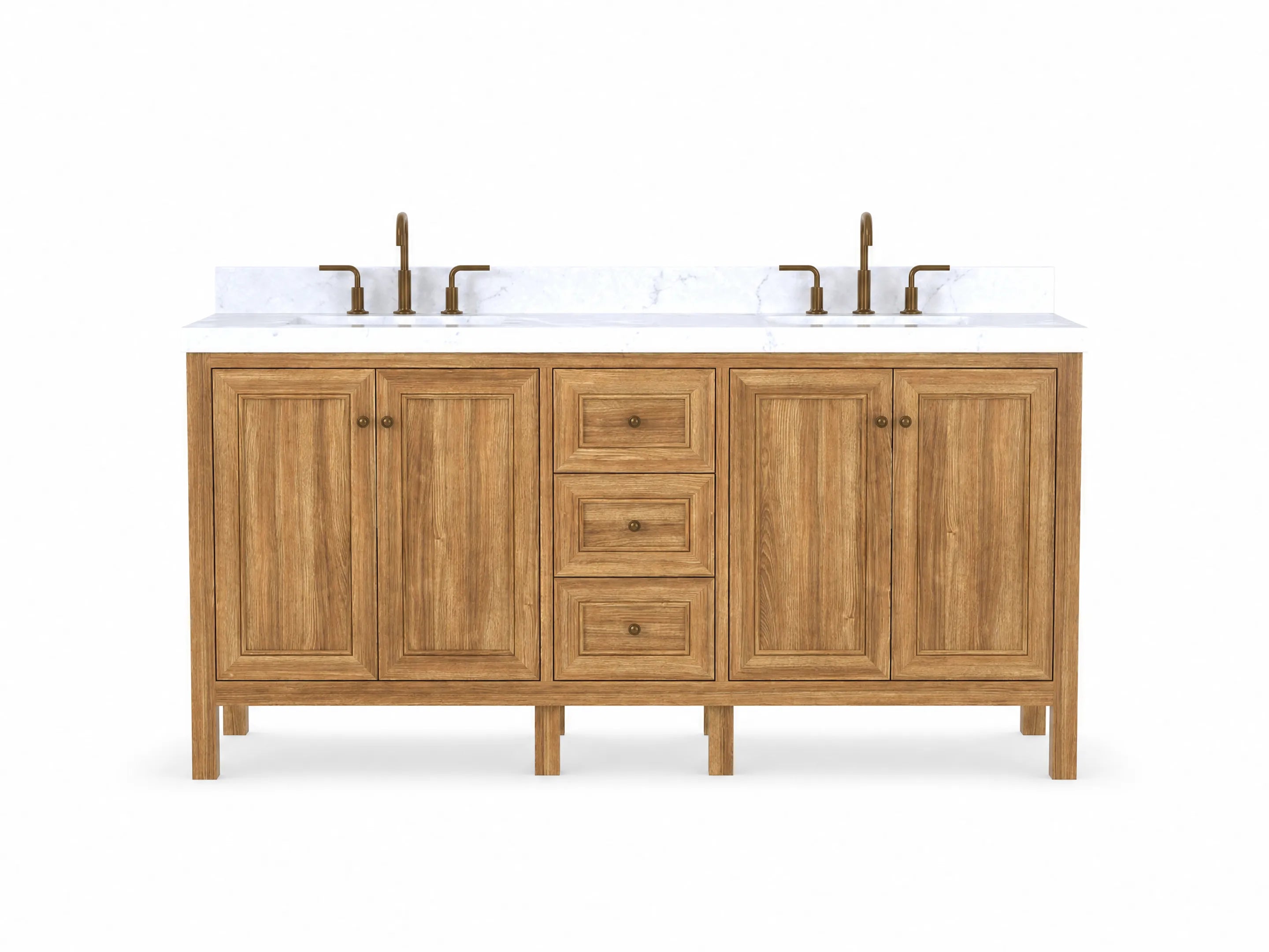 Nashville Teak Wood 72 in. W x 22 in. D Double Sink Bathroom Vanity