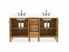 Nashville Teak Wood 72 in. W x 22 in. D Double Sink Bathroom Vanity - photo 4