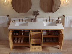 Nashville Teak Wood 72 in. W x 22 in. D Double Sink Bathroom Vanity - photo 2