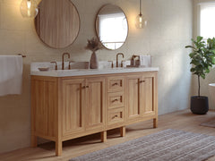 Nashville Teak Wood 72 in. W x 22 in. D Double Sink Bathroom Vanity - photo 3