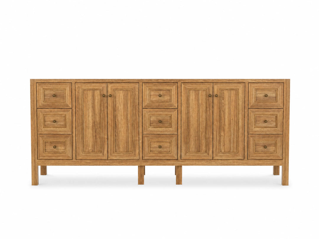 Nashville Teak Wood 84 in. W x 22 in. D Double Sink Bathroom Vanity | 
              
                Light Natural Teak
                
                  
             - NAS_TK_LNT_WHQZ_84D - photo №7