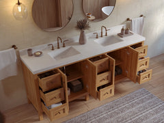 Nashville Teak Wood 84 in. W x 22 in. D Double Sink Bathroom Vanity - photo 4