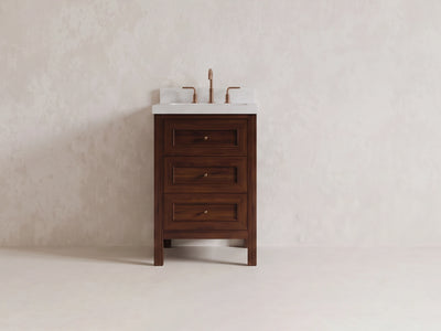 Nashville Teak Wood 24 in. W x 22 in. D Single Sink Bathroom Vanity