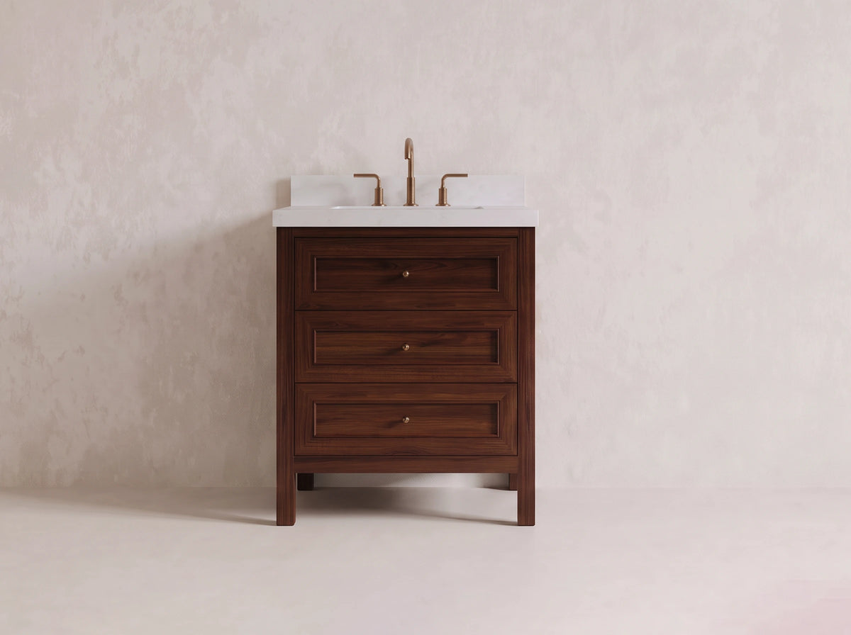 Nashville Teak Wood 30 in. W x 22 in. D Single Sink Bathroom Vanity