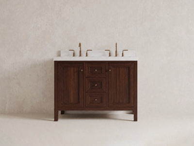 Nashville Teak Wood 48 in. W x 22 in. D Double Sink Bathroom Vanity