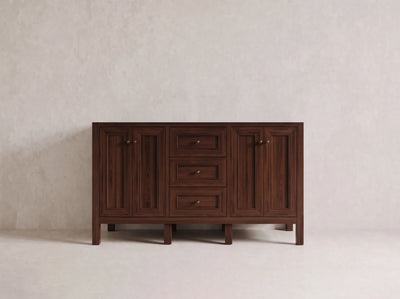 Nashville Teak Wood 60 in. W x 22 in. D Double Sink Bathroom Vanity