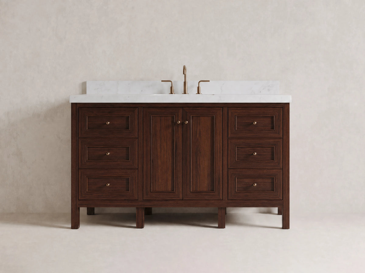 Nashville Teak Wood 60 in. W x 22 in. D Single Sink Bathroom Vanity