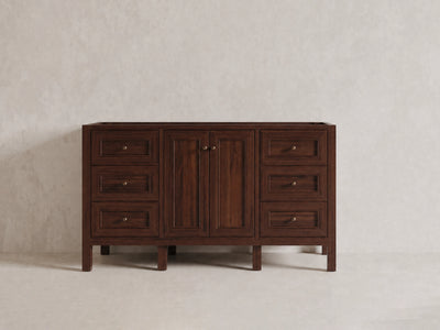Nashville Teak Wood 60 in. W x 22 in. D Single Sink Bathroom Vanity