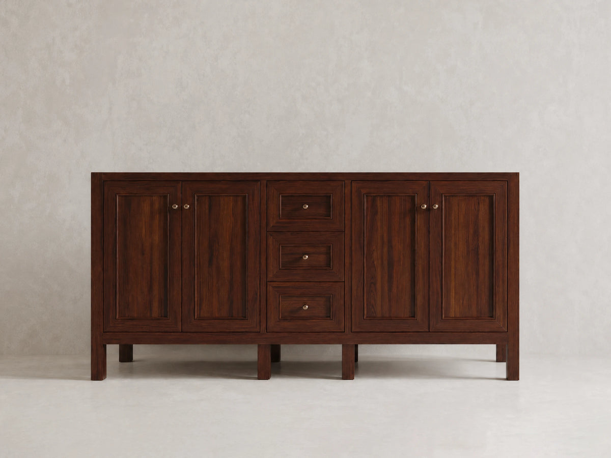 Nashville Teak Wood 72 in. W x 22 in. D Double Sink Bathroom Vanity